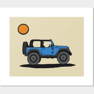 Blue Wrangler with Sun Posters and Art